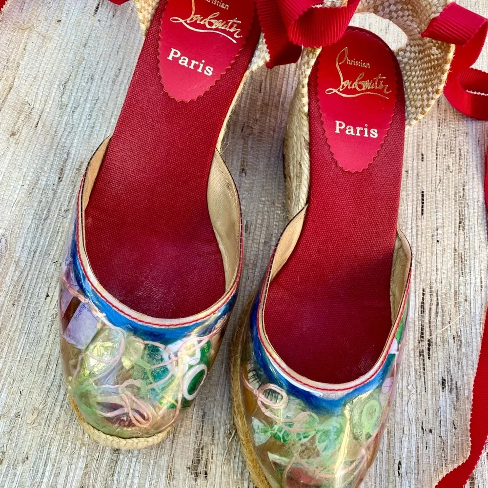 Christian Louboutin “Trash” Wedge Espadrilles Sandal